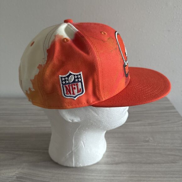 Cleveland Browns 2022 Sideline 9FIFTY Ink Dye Snapback Hat Orange New Era - Picture 3 of 7